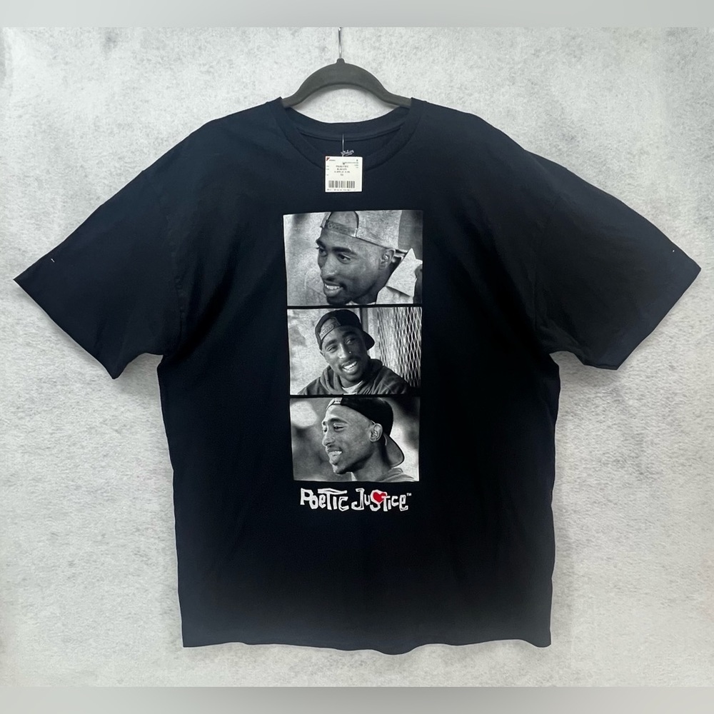 Poetic Justiceā T Shirt 1XL Tupac
Shakur Black C24
